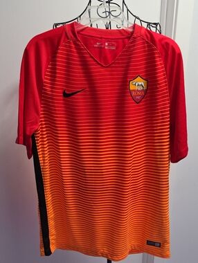 Nike Red and Orange AS Roma Football Jersey